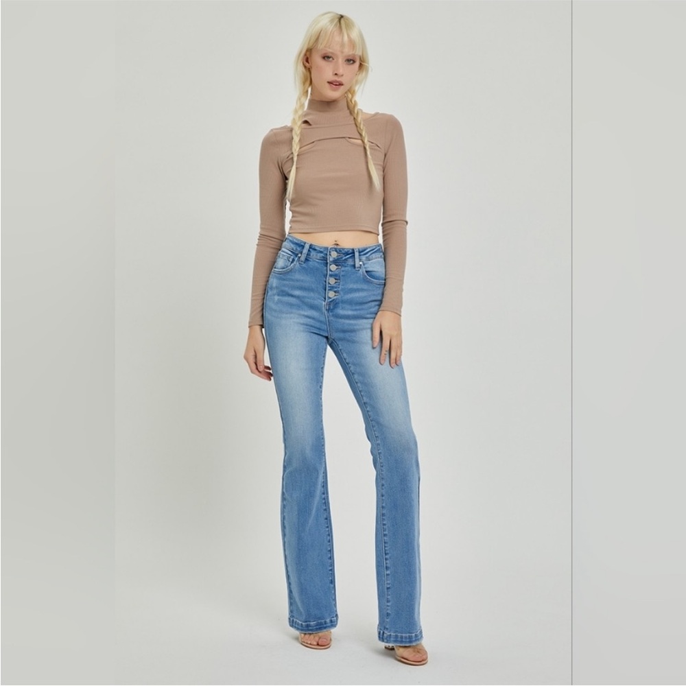 NWT Risen Nayeli High Rise Button Fly Bootcut Jeans Sz 29